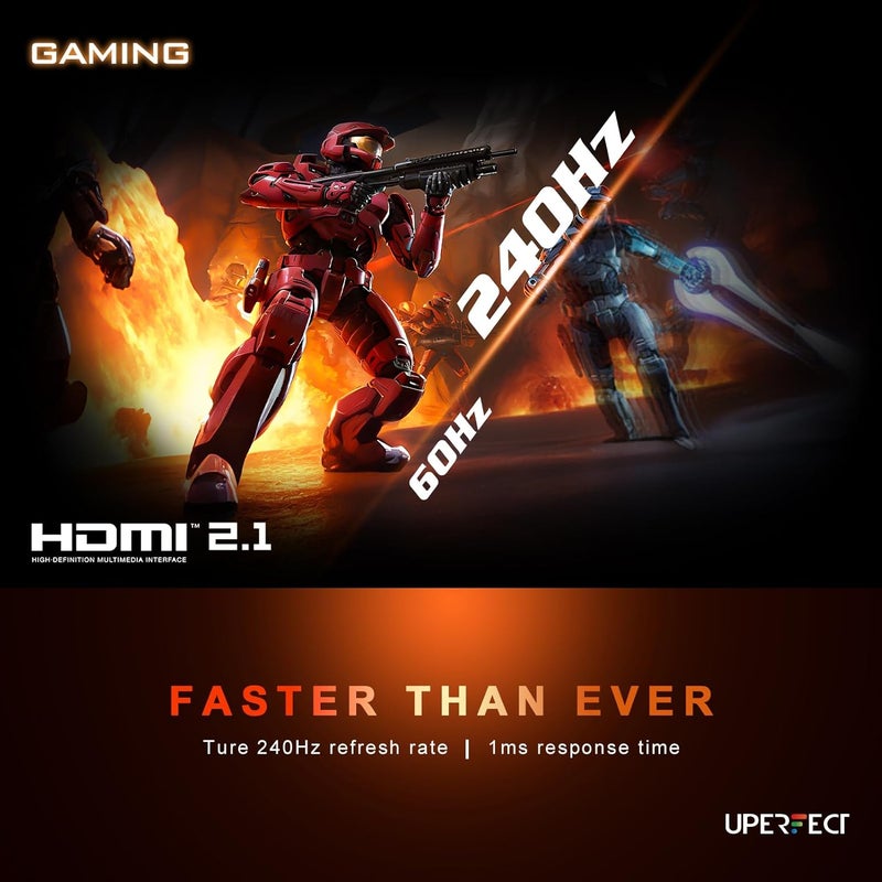 UPERFECT 2.5K 240Hz Portable Gaming Monitor, 16" 2560x1600 QHD 100% DCI-P3 400 Nits Portable Monitor for Laptop w/Stand & VESA, Adaptive Sync HDMI 2.1 External Screen for PC Phone Game Console - Image 2