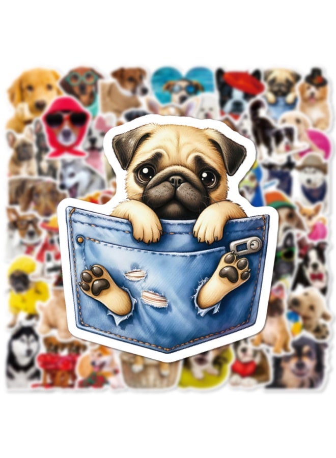 NIBEMINENT 50 Pcs KRealistic Puppy Deco Kit Waterproof Stickers, High Definition Printing Bright Colors, Suitable for Laptop Skateboard Luggage Water Bottle Guitar DIY - Image 3