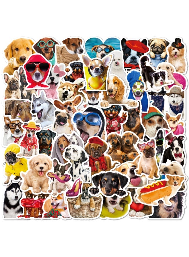 NIBEMINENT 50 Pcs KRealistic Puppy Deco Kit Waterproof Stickers, High Definition Printing Bright Colors, Suitable for Laptop Skateboard Luggage Water Bottle Guitar DIY - Image 1