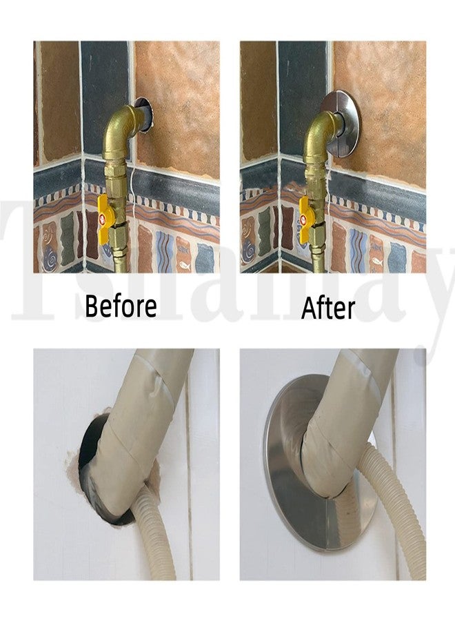 Tsnamay شفة تسنامي المنقسمة على الحائط، صفيحة دائرية من الفولاذ المقاوم للصدأ لأنابيب بقطر 2 بوصة/51 مم، عبوة من قطعتين - Image 5