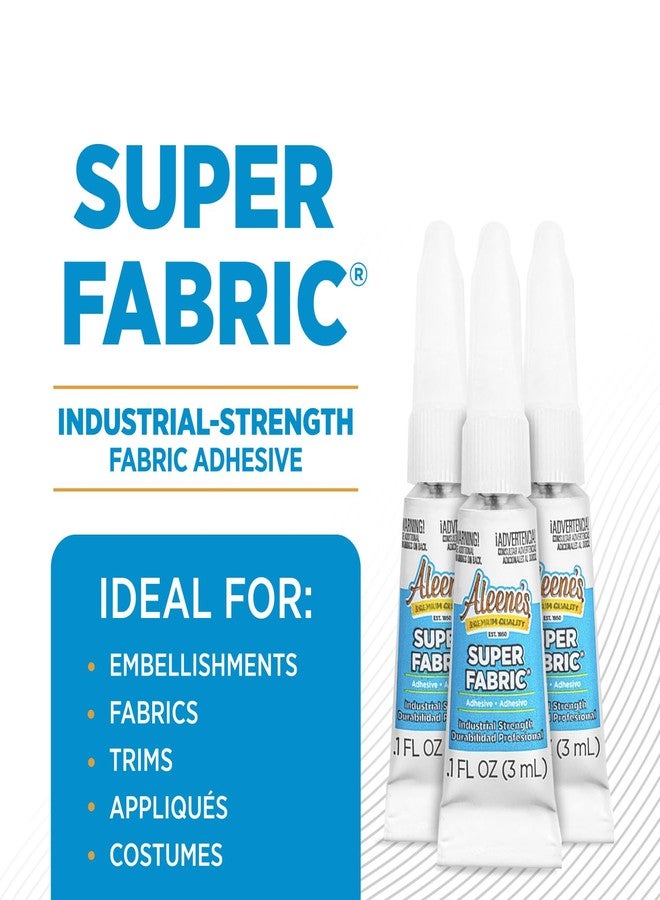 Aleene's Super Fabric Glue, Platinum Bond Adhesive, Super-Strong, Ultra Flexible, Permanent, UV and Waterproof, .1 fl oz 3-Pack - Image 2