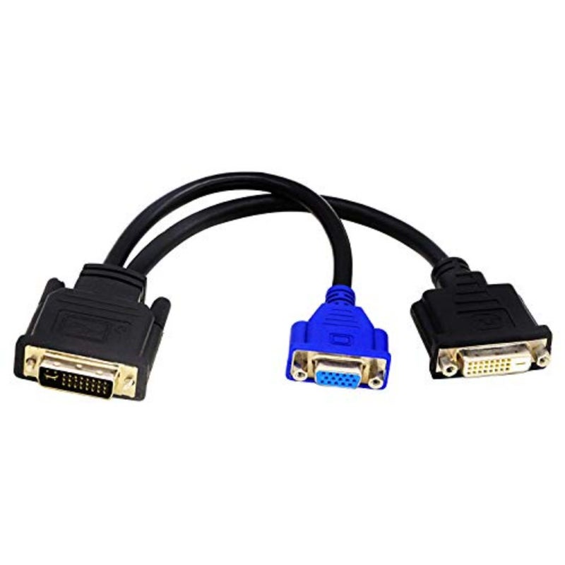 كابل مقسم DVI-I إلى DVI-D وVGA Y مقاس 10 بوصات من Wyse - شاشة مزدوجة متوافقة مع Dell OptiPlex GX620 SC280 والمزيد - Image 1