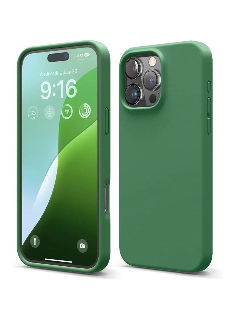 ACLIX Silicone Case Compatible with iPhone 16 Pro, Slim Liquid Silicone Phone Case with 3-Layer Soft Rubber Shockproof TPU Lining, (Alpine Green) - Image 1