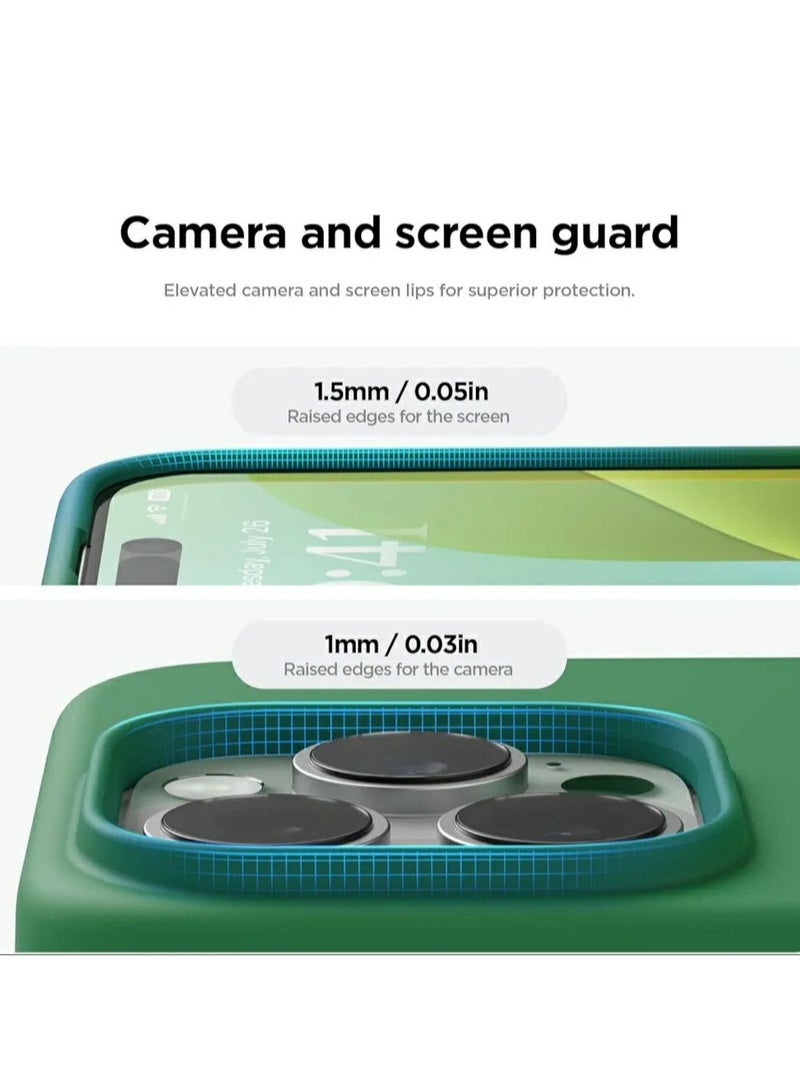 ACLIX Silicone Case Compatible with iPhone 16 Pro, Slim Liquid Silicone Phone Case with 3-Layer Soft Rubber Shockproof TPU Lining, (Alpine Green) - Image 4