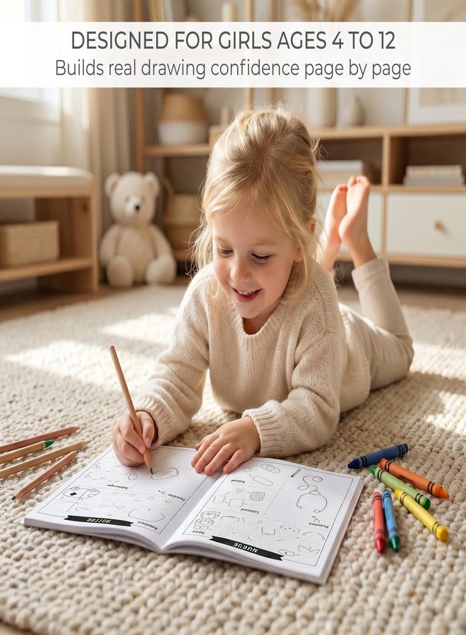 ZICOTO Fun How to Draw Books for Kids Set of 2 - Cute Step by Step Drawing and Coloring Book Gifts for Girls Ages 4-6, 6-8 & 8-12 - Learn to Draw Beautiful Designs with Easy Steps for Little Artists - Image 5