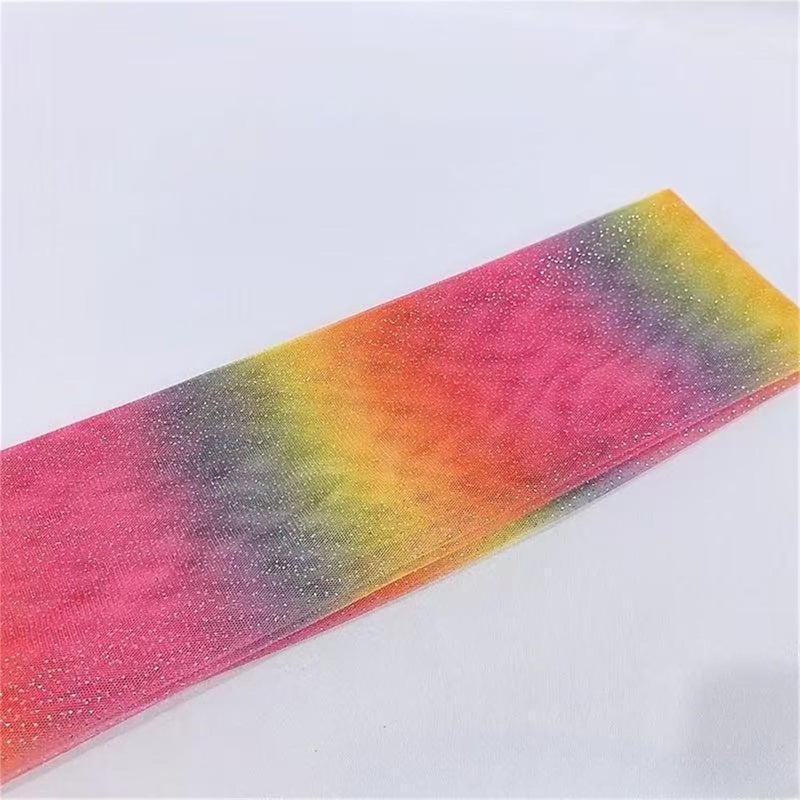 Rainbow Color Shimmering Tulle Fabric Soft Polyester Sheer Fabric 150cm Wide for Evening Gown Dress Clothing Accessories Silver Dot Scintillate Tulle - Image 3