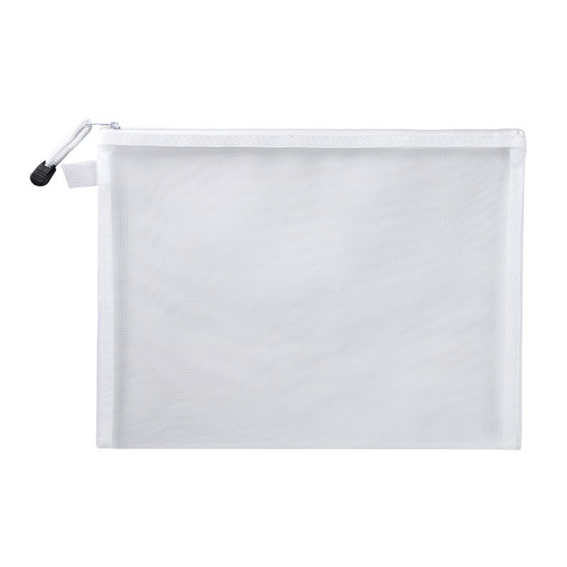 Double Layer A4 Document Holder Nylon Mesh White 