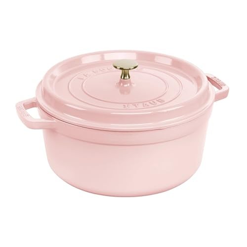Staub Cast Iron Round Cocotte 5.5-quart-Peony Pink - Image 1