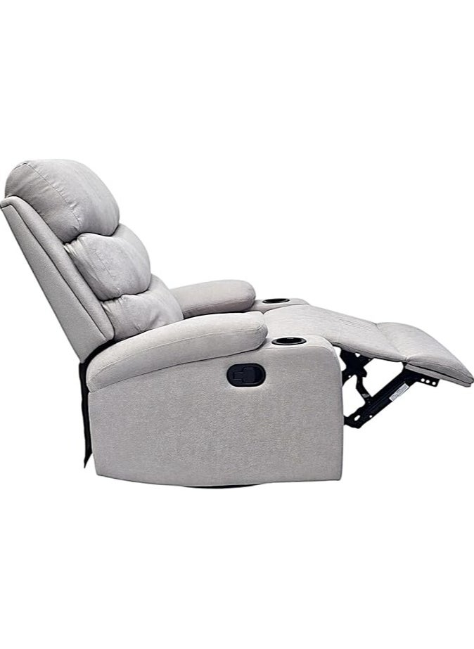 Multi Home Furniture Best Single Recliner 360 Sofa MH-03849 FABRIC Modern Rocker Ergonomic Lounge 360 Degree Swivel With cup-holderSingle Sofa Seat Living Room Chair (grey)  - Image 3