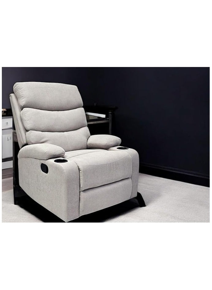 Multi Home Furniture Best Single Recliner 360 Sofa MH-03849 FABRIC Modern Rocker Ergonomic Lounge 360 Degree Swivel With cup-holderSingle Sofa Seat Living Room Chair (grey)  - Image 4