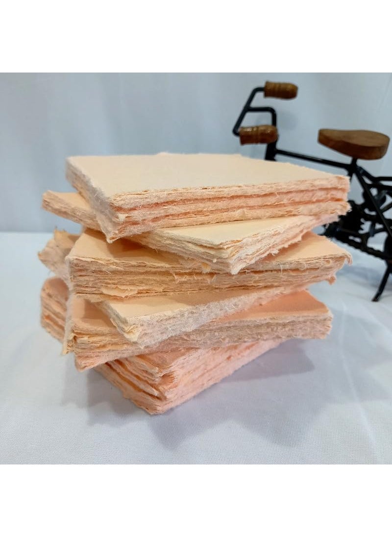Deckle Papers Handmade DeckleEdged Cotton Paper Ideal for Card Stock Calligraphy Envelope Making Watercolor Drawing Origami Scrapbooking DIY Crafts 150 GSM 50 Square Sheets5x5  - Image 2