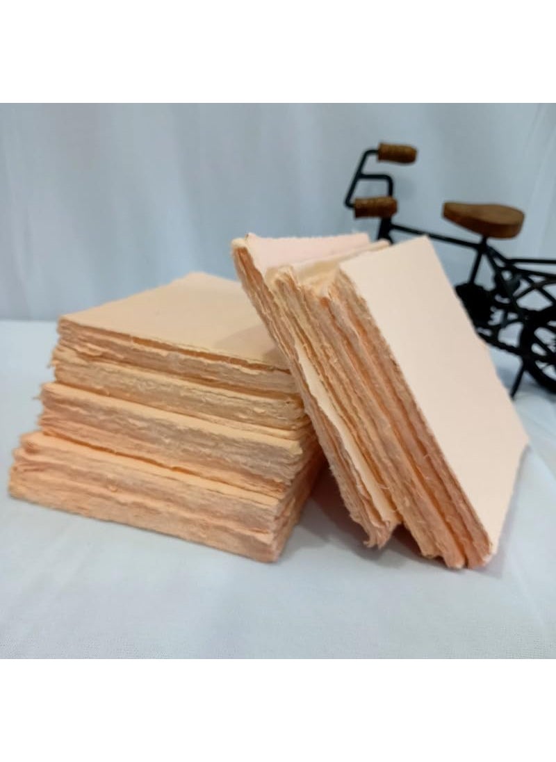 Deckle Papers Handmade DeckleEdged Cotton Paper Ideal for Card Stock Calligraphy Envelope Making Watercolor Drawing Origami Scrapbooking DIY Crafts 150 GSM 50 Square Sheets5x5  - Image 4