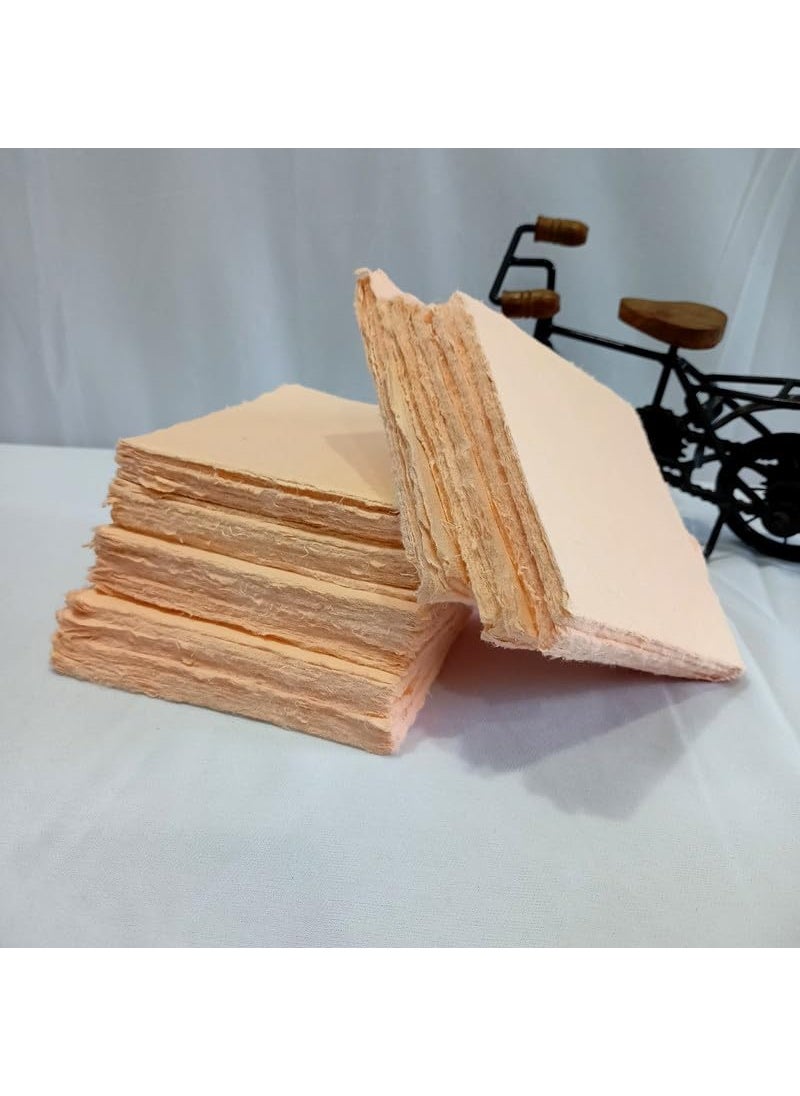 Deckle Papers Handmade DeckleEdged Cotton Paper Ideal for Card Stock Calligraphy Envelope Making Watercolor Drawing Origami Scrapbooking DIY Crafts 150 GSM 50 Square Sheets5x5  - Image 5