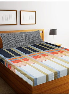 Portico New York Portico New York Magnum Printed Super King Size Bedsheet with 2 PC Pillow Covers-(Multicolor, 274X274cm)  - Image 1