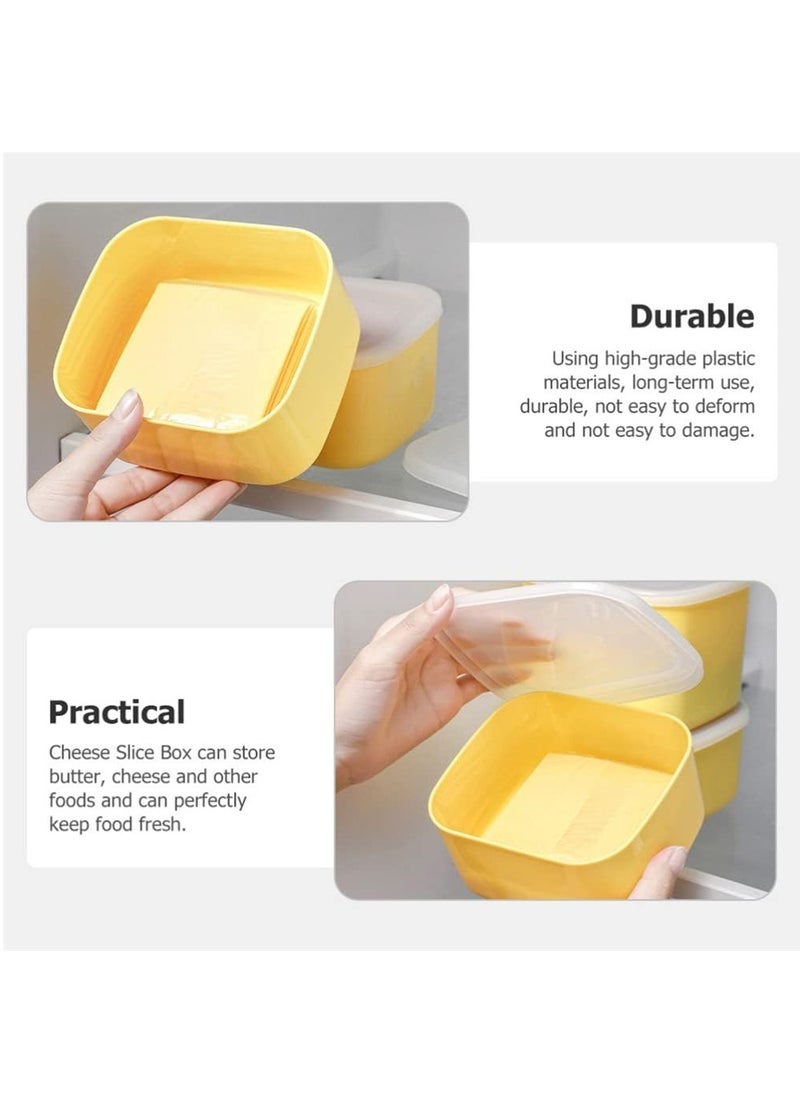 SYOSI - 2PCS Sliced Cheese Butter Block Container, Mini Square Slice Cheese Keeper with Lid - Image 1