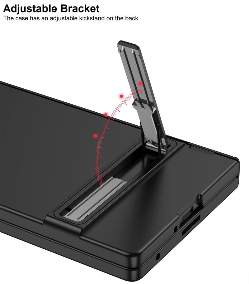 Midkart Hinge Protection Case Compatible with Samsung Galaxy Z Fold 7 Release 2025 Magnetic Cover with Kickstand Front Glass and Camera Protection, Black - Image 4