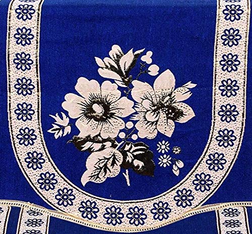 HOMECROWN Beautiful Floral Design 3 Seater Cotton Fabric Sofa Cover Set for Living Room Blue Color 2 Pieces - Image 2
