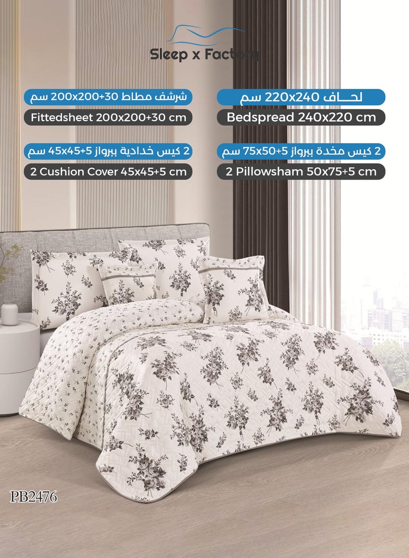 Sleep x Factory 6-Piece Double Compressed Comforter Set – Soft Microfiber Fabric – Elegant Design