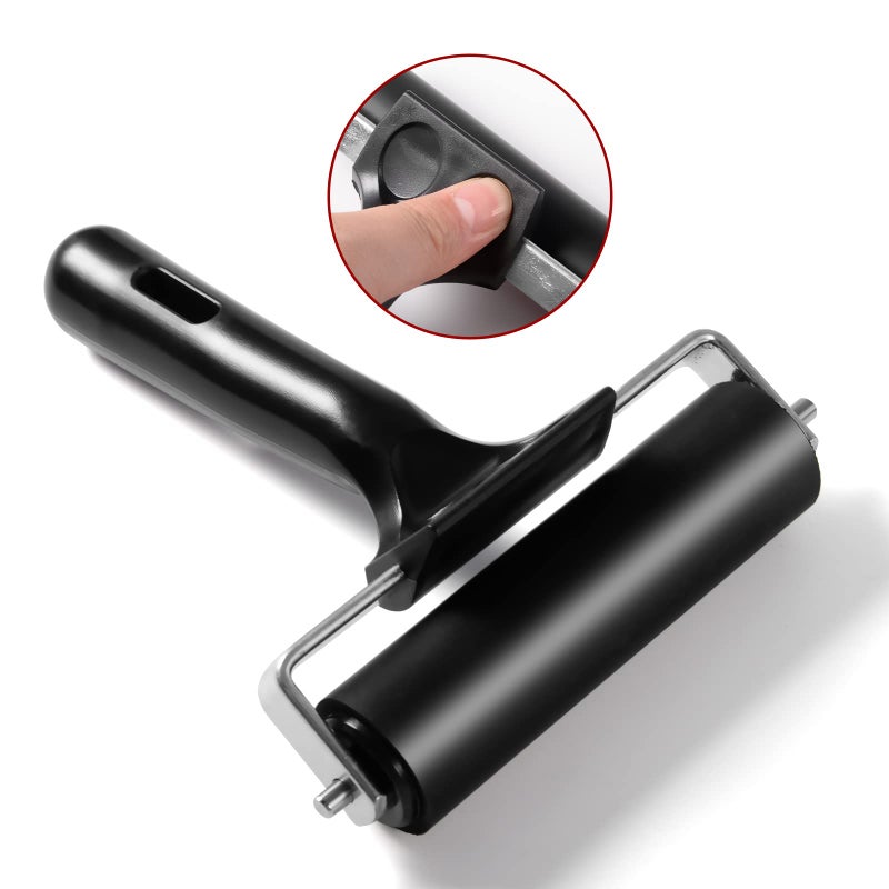 CHIVENIDO 3 Pack Brayer Rollers for Crafting, Vinyl Rubber Roller Brayers, Printmaking Brayer Rollers for Cricut Maker, Gluing, Printing, Inking and Stamping(Black) - Image 2