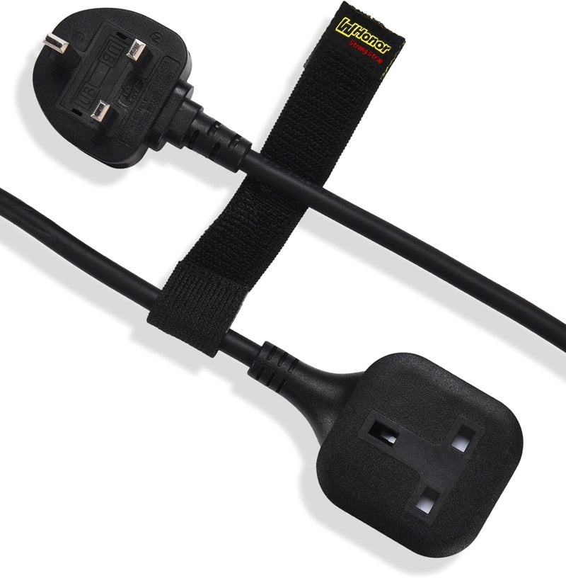 WHonor Extension Lead 7m, 1 Way Extension Cord with UK 3 Pin Plug Power Strip, Tough and Fireproof Single Extension Socket for Home&Office (7m, black) - Image 1