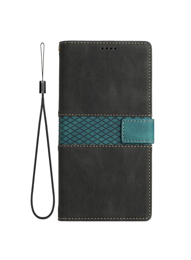 S-TOP Case For Samsung Galaxy S23 FE 5G Grid Stitching Leather Phone Case with Lanyard - Image 2