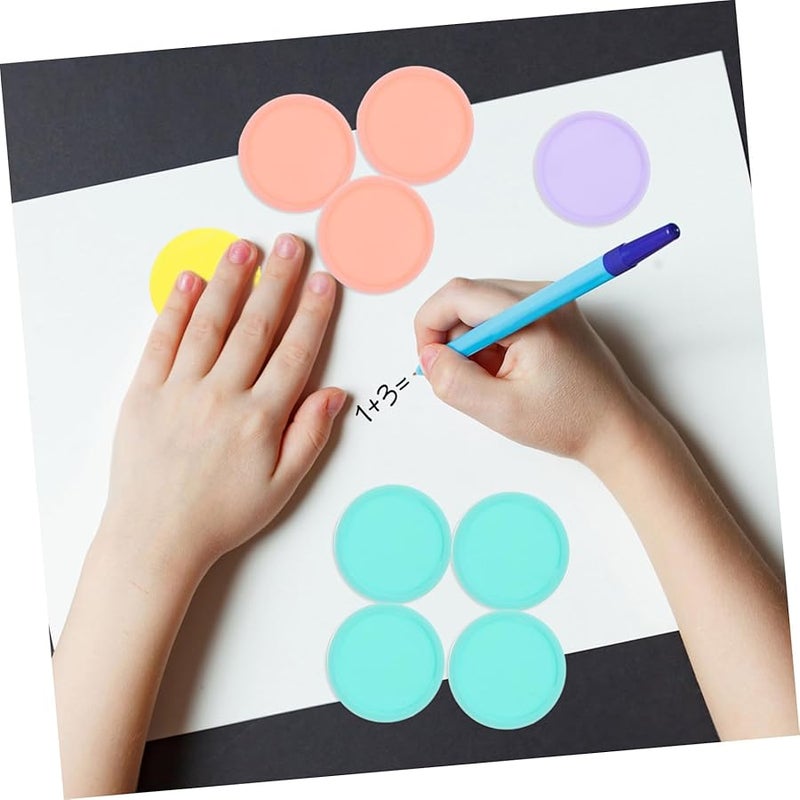 100 قطعة مجموعة أقراص عد بلاستيكية لعبة تعليمية رياضية رموز للأطفال - Image 5
