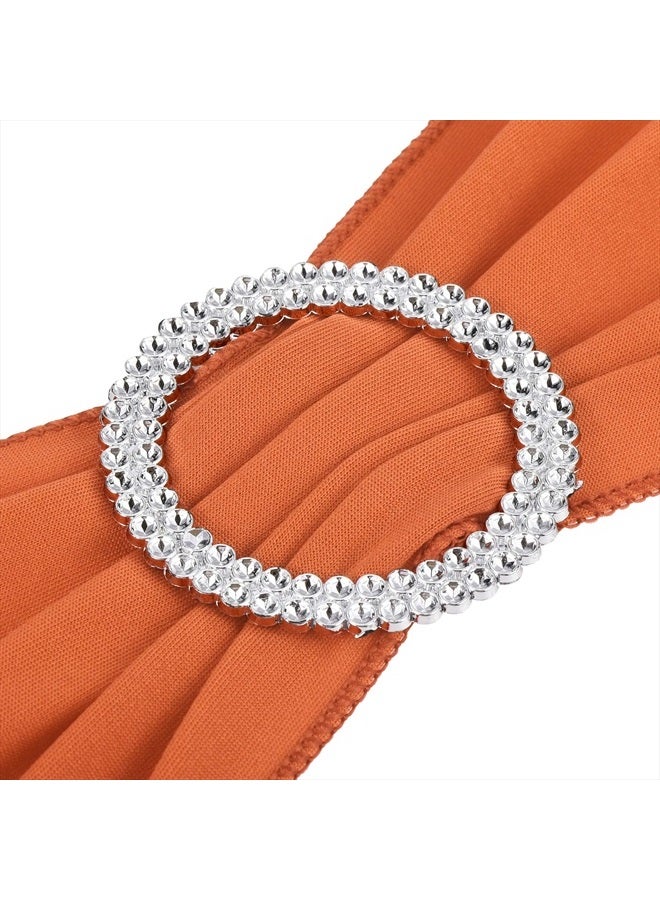 PATIKIL 14"x5" Stretch Chair Sashes Bows, 25 Pack Elastic Chair Bands Sashes with Buckle Slider for Wedding Banquet Decorations, Orange - Image 4