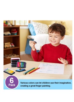 KASTWAVE Craft Large Ink Pad for Rubber Stamps Washable Safe Stamp Pads for Kids Non-Toxic Set of 6 DIY Multicolor Rainbow Ink Pads in 30 Colors  - Image 5