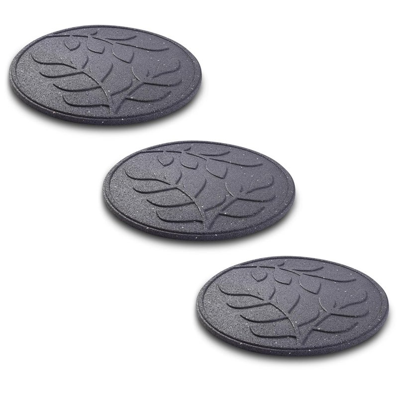Sharpex Combo 3 Rubber Stepping Stones for Garden Leaves Grey Design Decorative Walkway for Outdoor Pathway, Lawn, Yard, Home, Landscaping Perfect Personalized Stepping Stones (3) - Image 1