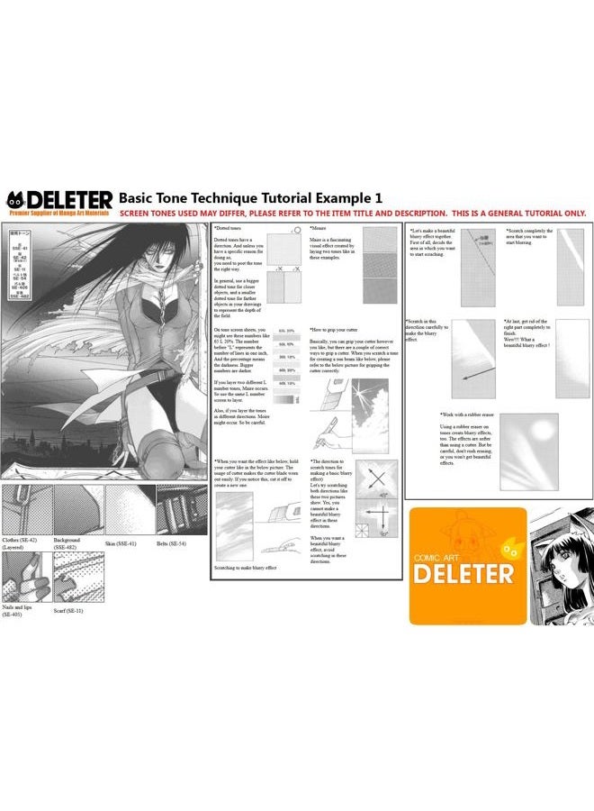 Deleter Screen Tone Jr JR-403 [ Halftone Gradation Pattern 60L/5%-90% ] [Sheet Size 182x253mm (7.16"x9.96")] For Comic Manga Illustration - Image 3