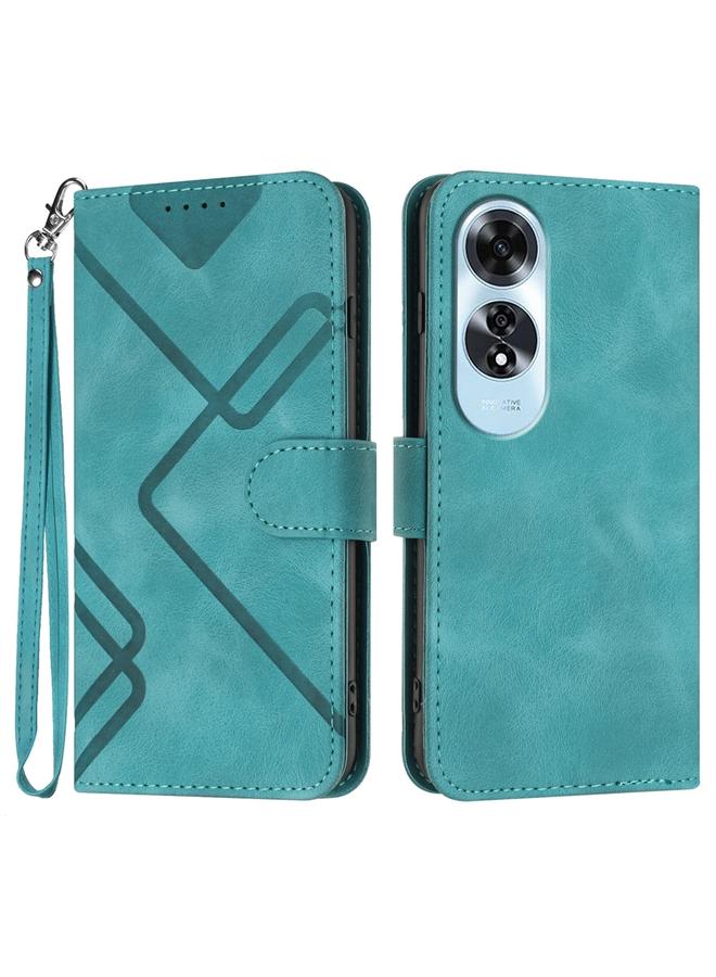 S-TOP Case For OPPO A60 Line Pattern Skin Feel Leather Phone Case - Image 1