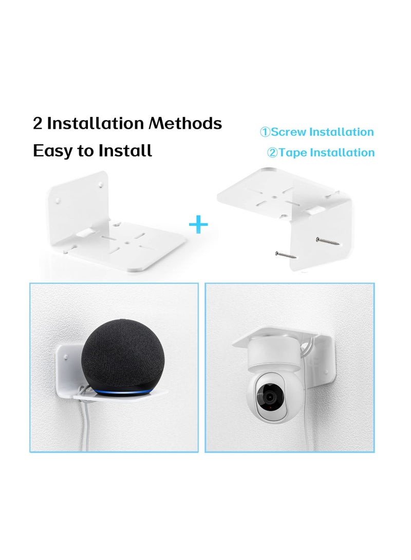 Anmi 3 Pcs Acrylic Small Floating Wall Shelf for Security Cameras, Baby Monitors, Speakers, Plants&More, Universal Small Wall Shelf (White ) - Image 3
