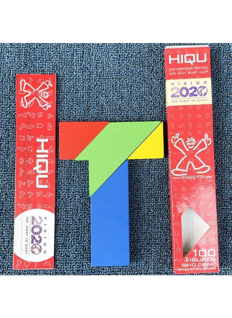 Colorful Tangram Puzzle Kids Educational Toy Boxed colorful four-short board
