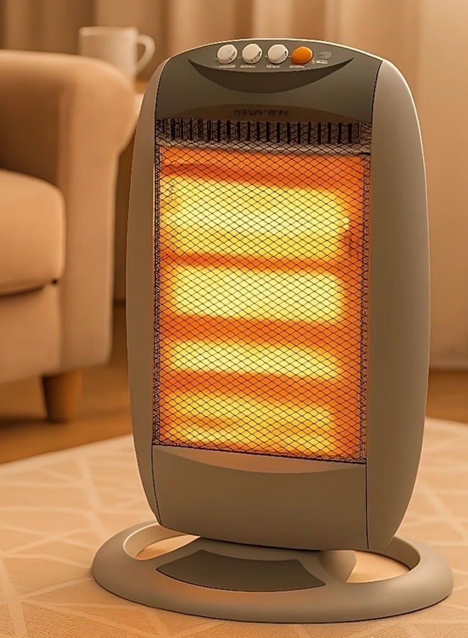 توسكانا يو دفاية ومدفأة كهربائية 3 مستويات 400 واط و 800 واط و 1200 واط سخان هالوجين لغرفة مع حماية من الانقلاب - Image 1