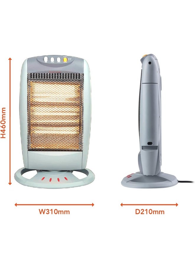 Cady One - Electric Heater and Heater 3 Levels 400W, 800W and 1200W Halogen Heater for Room with Overturn Protection - Image 1