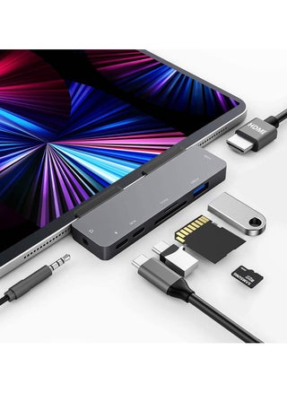 Adapter for iPad Pro USB C Hub for iPad Pro M4 M2 M1 2024-2018,7in1 USB C Hub with 4K HDMI,3.5mm Jack,USB3.0,PD 60W,SD/TF,USB-C Data,iPad Air 4/5,iPad Mini 6 - pzsku/Z5178637E68578AFAF48AZ/45/_/1728036999/ff1a1ec3-5014-4af5-ad6a-be6190dc565a