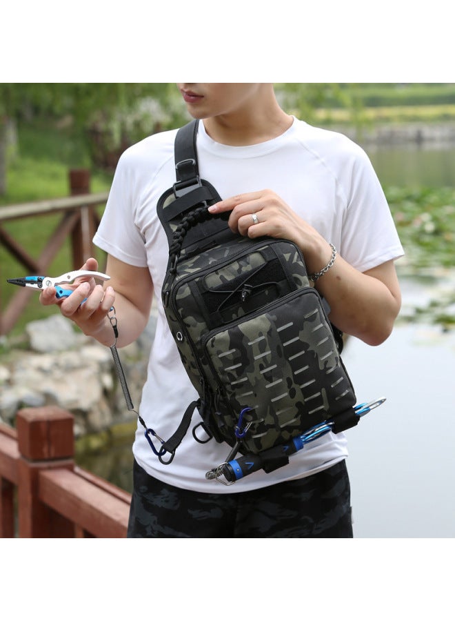 Generic Shoulder Luya Bag Crossbody Multifunctional Waist Bag Backpack Backpack Fishing Rod Bag Special Backpack Large Equipment-Color:Black  - Image 4