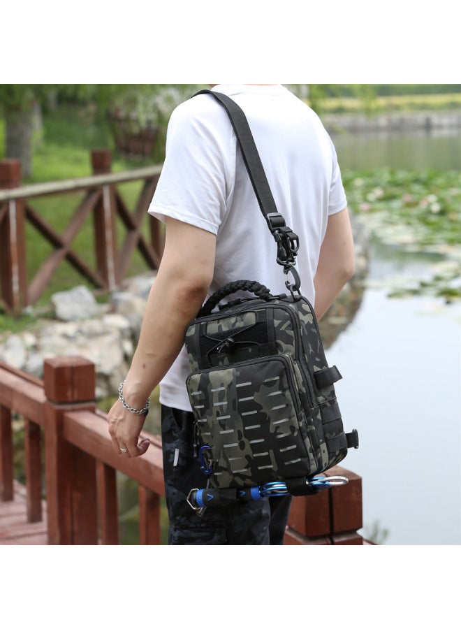 Generic Shoulder Luya Bag Crossbody Multifunctional Waist Bag Backpack Backpack Fishing Rod Bag Special Backpack Large Equipment-Color:Black  - Image 5