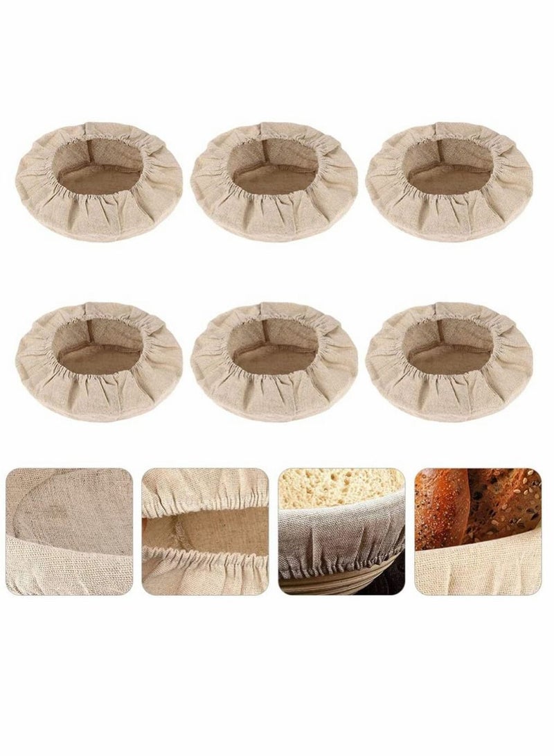 SYOSI Bread Basket Bag, Liners Cloth Cover Linen Dough Rising Bowl Cover for Bakery Home Baking Professional Baking Tools for Shaping Small to Medium Sized Dough, 9 Inch / 23 Cm, 6 Pcs - Image 1