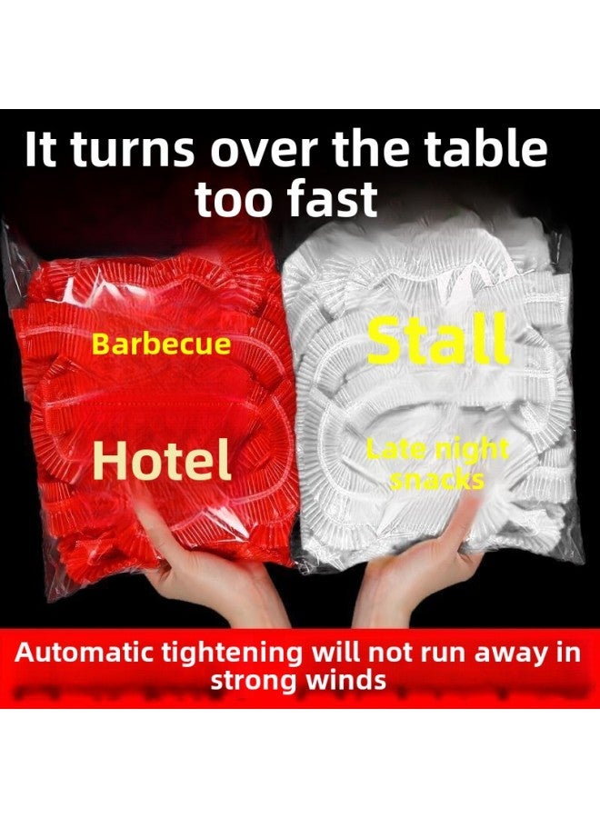 100 Disposable Tablecloths Wholesale Specials Clearance Transparent Plastic Thickened Barbecue Food Late At Night Anti-oil Anti-fouling-Color:Set 1.8m Round Table Or Long Widened 2.6m Square Table-Specifications:Fortune Red [100 Pieces]  - Image 5