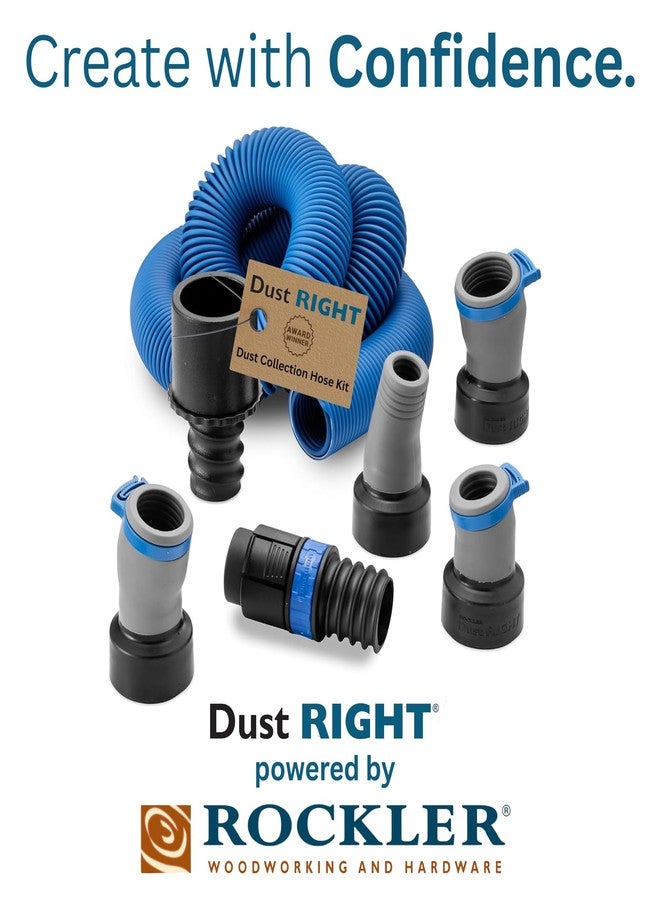روكلر مجموعة خراطيم أدوات الطاقة Dust Right Flexiport - خرطوم قابل للتمدد من 3 إلى 12 قدمًا و4 منافذ FlexiPorts - مجمعات غبار خفيفة الوزن لأدوات الطاقة الخشبية - خرطوم تجميع للمكانس الكهربائية ومنشار الطاولة والمزيد - Image 2