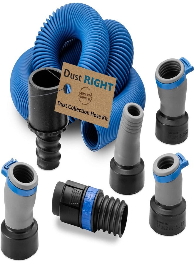 روكلر مجموعة خراطيم أدوات الطاقة Dust Right Flexiport - خرطوم قابل للتمدد من 3 إلى 12 قدمًا و4 منافذ FlexiPorts - مجمعات غبار خفيفة الوزن لأدوات الطاقة الخشبية - خرطوم تجميع للمكانس الكهربائية ومنشار الطاولة والمزيد - Image 1