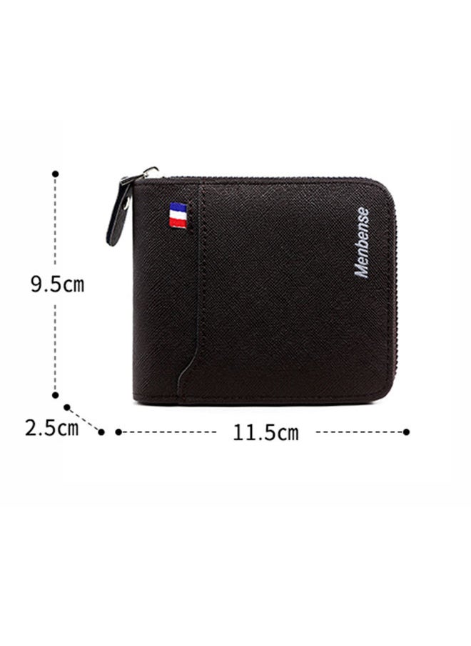 MenBense - Classic Large Capacity Men's Bifold Short Wallet Coin Certificate Money Zipper Bag for Commute Business - Image 1