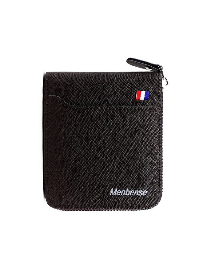 MenBense - Classic Large Capacity Men's Bifold Short Wallet Coin Certificate Money Zipper Bag for Commute Business - Image 1