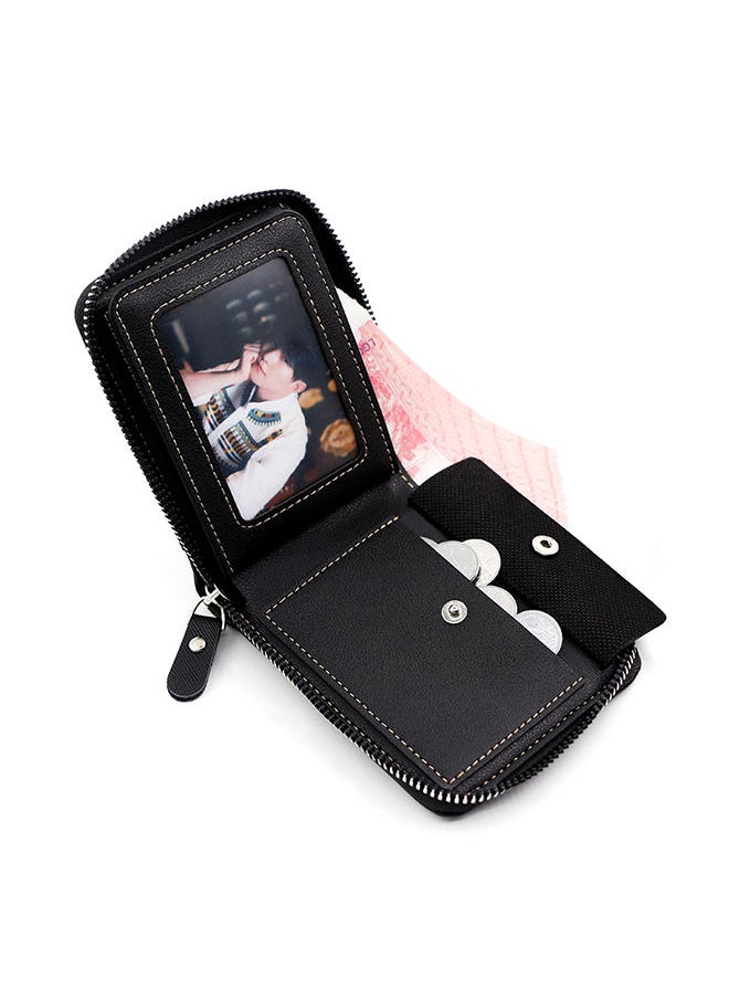 MenBense - Classic Large Capacity Men's Bifold Short Wallet Coin Certificate Money Zipper Bag for Commute Business - Image 1