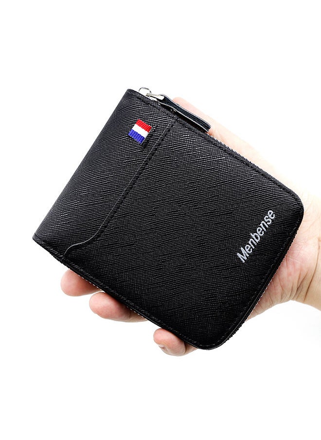 MenBense - Classic Large Capacity Men's Bifold Short Wallet Coin Certificate Money Zipper Bag for Commute Business - Image 1