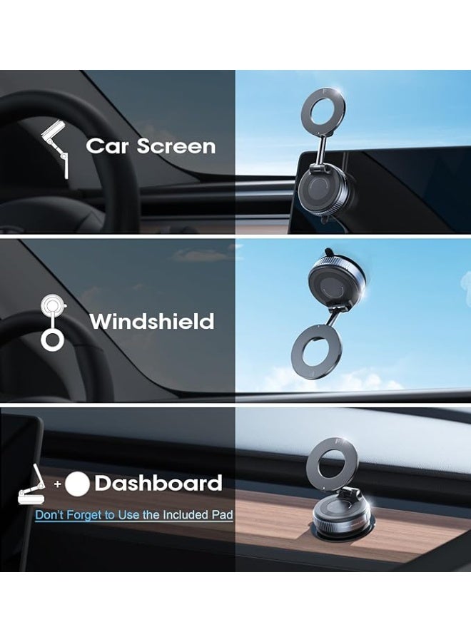 Upgraded Vacuum Magnetic Car Phone Holder with 360° Rotation and Ultra Suction Cup, Compatible with MagSafe for iPhone & Android - Image 3