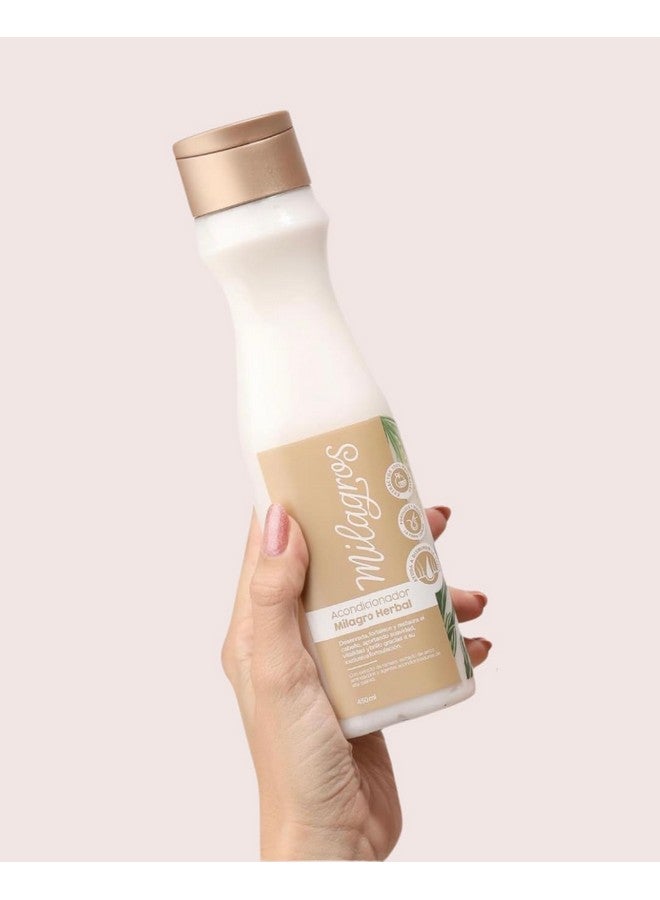 Milagros Acondicionador Herbal | Disminuye La Caida Del Cabello Y Aporta Suavidad Y Brillo, Beige - Image 4