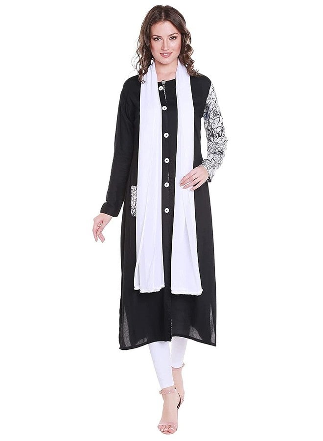 Petrichor Womens Chiffon Solid Plain Dupatta Scarf | Length: 2.1 meter | Width : 30 inches (White) - Image 4