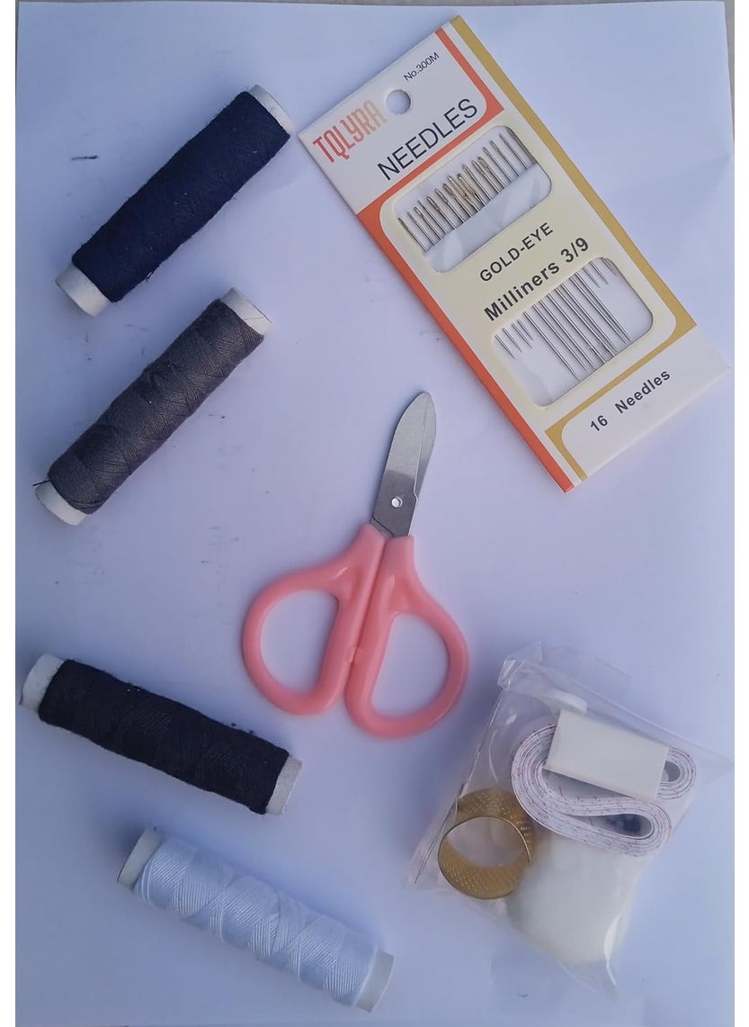 Basicare Basicare Sewing Kit, Portable Sewing kit Box Sewing Supplies Accessories with 4Pcs Thread Spools, Scissors, Thread Needles,Tape Measure for DIY, Adults,Beginners,Emergency,Travel,Home  - Image 3